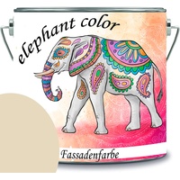elephant color hochwertige Fassadenfarbe auf Silikonharz Sockelfarbe Betonfarbe (1 L, RAL 1015 - Hellelfenbein)