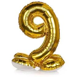 Folienballon "9", stehend, gold