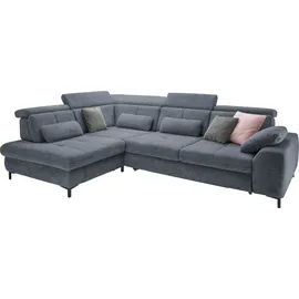 Set One by Musterring Ecksofa "SO 3400 Sitzhöhe 47cm oder 49cm, Sitztiefe verstellbar, B/T 317/220 cm", blau (famosa navy), B:317cm H:84cm T:220cm, 100% Polyester, SET ONE BY MUSTERRING, Sofas, Ecksofa, Kaltschaumpolsterung, Flachgewebe, whlw. mit Funktionen, Sitzhöhe 47