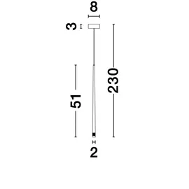 Nova Luce Giono 1-flg. 51 cm schwarz Acryl Aluminium