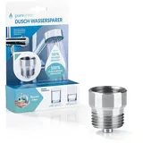 puregreen bluegreen (nun puregreen) Dusch-Wassersparer | Leichte Installation ohne Werkzeug | Passend nahezu alle Duscharmaturen & Duschköpfe | Bis zu 50% Wasser sparen mit blue green [chromfarben]