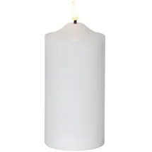 Star Trading LED Stumpenkerze Flamme 17 cm weiß