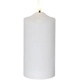 Star Trading LED Stumpenkerze Flamme 17 cm weiß
