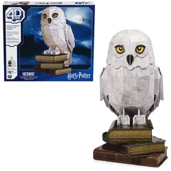 Spin Master 4D Build - Harry Potter, 3D-Puzzle der beliebten Schnee-Eule Hedwig aus hochwertigem Karton, 118 Teile