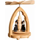 Richard Glaesser Weihnachtspyramide Wärmespiel Kurrende, Höhe 11 cm, #1703, Handwerkskunst original Erzgebirge