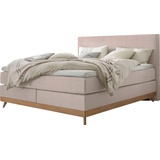 Hasena Boxspringbett »Scandia«, Massivholzrahmen und Füsse aus Eiche, beige