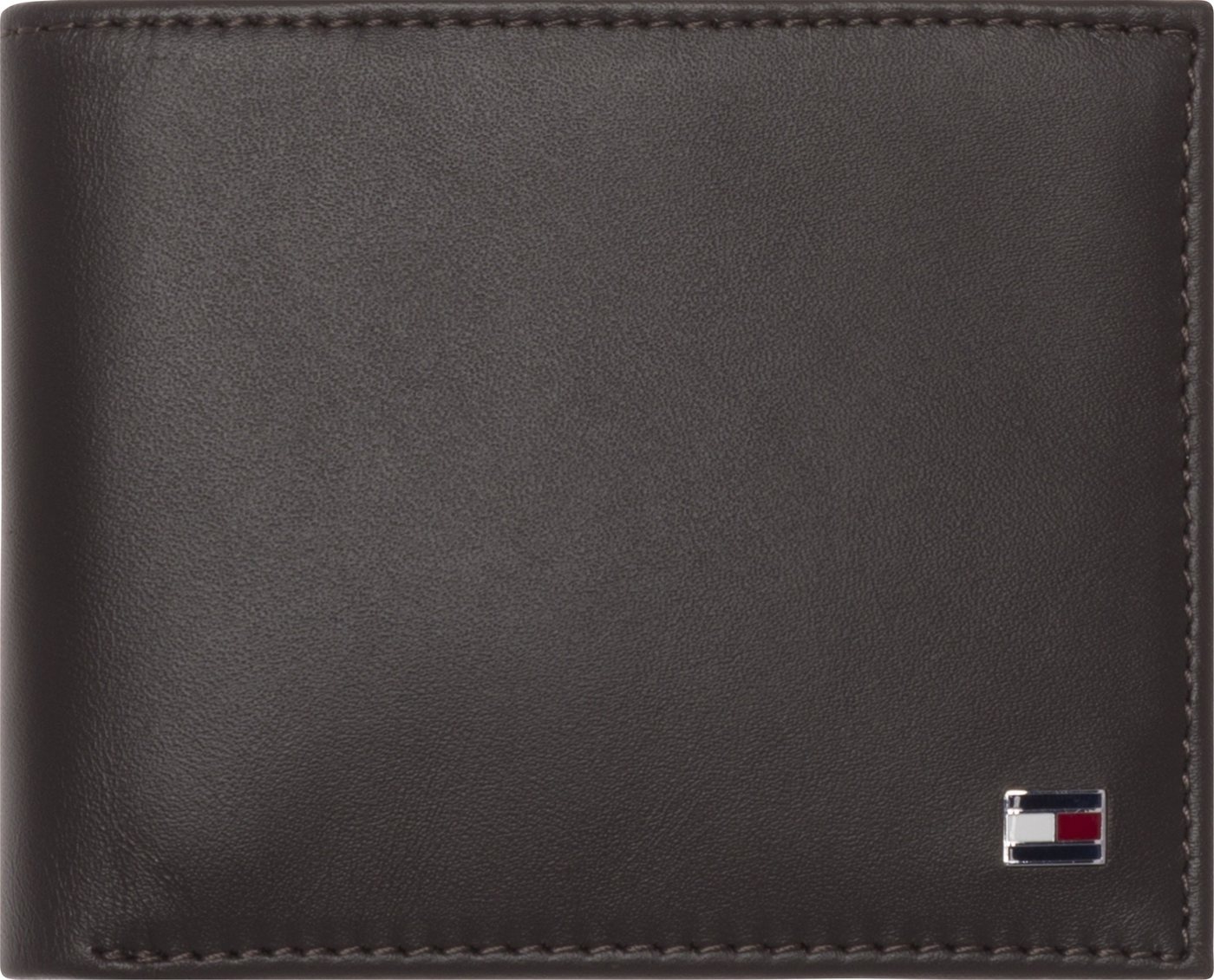 Tommy Hilfiger Geldbörse ETON MINI CC WALLET, aus Leder, im kleinen Format braun