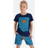 Denokids Hausanzug Alphabet (1 tlg) mit Alphabet-Print blau 122 (7Y)
