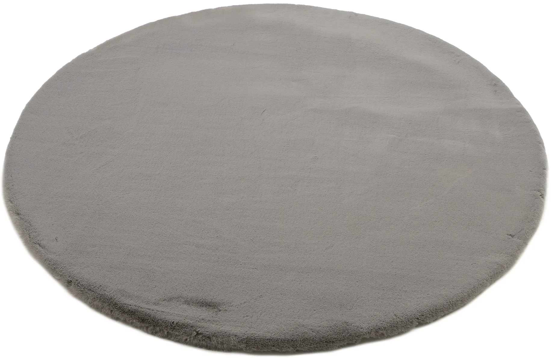 OCI DIE TEPPICHMARKE Teppich »ALISSA«, rund, 38 mm Höhe, Kuschelig weicher Flor, Kaninchen Fell Haptik, getuftet OCI Die Teppichmarke dk.grau Ø 160 cm   1 St.
