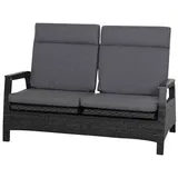 Siena Garden Solea 2-Sitzer Sofa, Night-Blue, Alu/Gardino-Geflecht, 85x151,5x97cm, inkl. Polster, Rückenlehne verstellbar