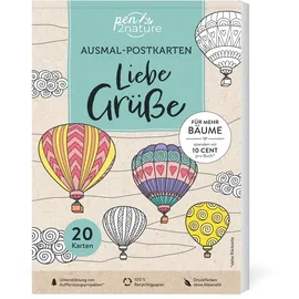 pen2nature Ausmal-Postkarten Liebe Grüße 20 Karten: