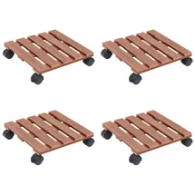 vidaXL Pflanzenroller 4 Stk. Braun 30x30x7,5 cm WPC