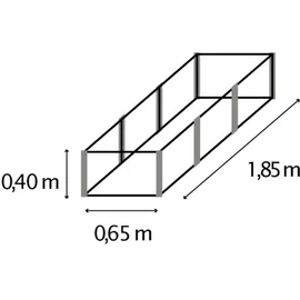 Vitavia Hochbeet Meta 65 x 185 x 40 cm granit aluminium