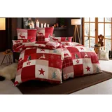 Home Affaire Bettwäsche Nicholas, Linon, 2 teilig, Weihnachtsbettwäsche, Winter, in 3 Qualitäten verfügbar rot
