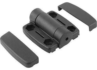 SCHARNIER MIT EINSTELLBARER FRIKTION 73,5X56, THERMOPLAST SCHWARZ, KOMP:EDELSTAHL, A1=22,75, A2=22,75, (K0440.56232310)