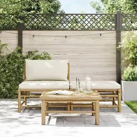 vidaXL Garten-Lounge-Set 3-tlg. natur/weiß