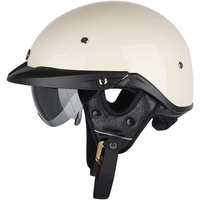 Halbhelme Motorradhelm, Halbschalenhelm Mit ECE Genehmigt Brain-Cap Halbschale Roller-Helm mit Visier Scooter-Helm Chopper Helm Moped Helm Retro für Erwachsene Herren Damen (Color : 3, Size : 55~56C