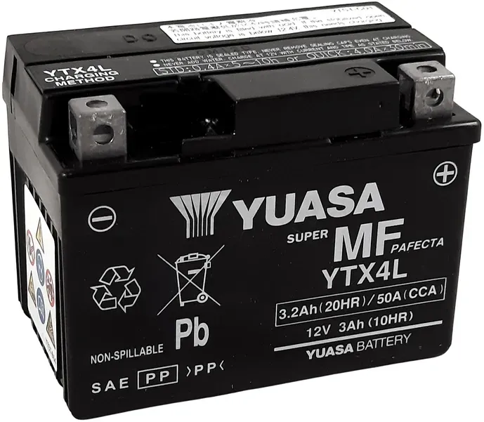 YUASA YUASA ONDERHOUDSVRIJE YUASA Batterij Factory Activated - YTX4L FA Onderhoudsvrije accu