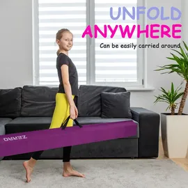 ZERRO CCLIFE Schwebebalken für Zuhause Kinder, 240cm Balken Turnen Faltbare, Turnbalken Gymnastik Balance, Lila