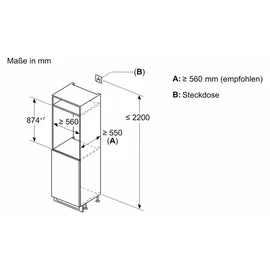 Constructa CK222NSE0 Einbaukühlschrank (119 l, 874 mm hoch)