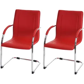 MCW Konferenzstuhl Perm Kunstleder rot 2er Set