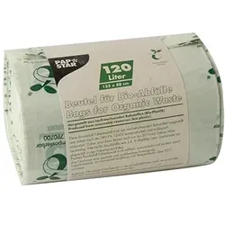 PAPSTAR 10 Kompostbeutel, Bio-Folie 120 l 123 cm x 88 cm grün