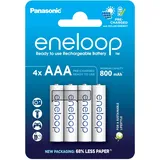 Panasonic eneloop, AAA/Micro NI-MH Akku, 4er-Pack, Kapazität mit min. 800 mAh, Ready-to-Use NI-MH Akkus, LR3 (AAA) 800mAh (Ready to Use)