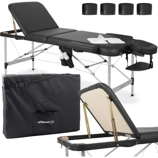 Habys Adele 3 Zonen | Massageliege Klappbar Kosmetikliege Massagetisch | Höhenverstellbar Tragebares | Schwarz | 185x70 cm - Schwarz