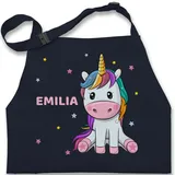 Kinderschürze Schürze Kinder Jungen Mädchen - Einhörner - Einhorn Unicorn - 2-6 Jahre - Navy Blau - name einhörnern kochschürze personalisierte personalisierter kinderkochschürzen 2 - 2-6 Jahre