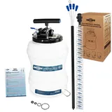 FIRSTINFO A1107EUY5 | 10,5L Ölabsaugpumpe pneumatisch & manuell – patentierte 3. Generation mit Sicherheitsventil, 130 cm Schlauch, 5 Leitungen, dünnster Schlauch – Hergestellt in Taiwan