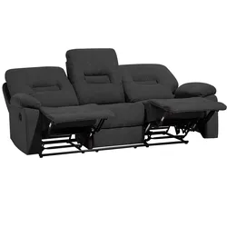 3-Sitzer Sofa Polsterbezug dunkelgrau verstellbar BERGEN