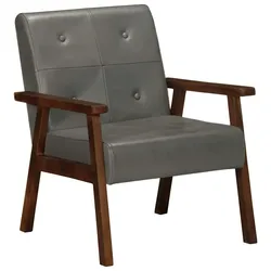 vidaXL Sessel Grau Echtleder