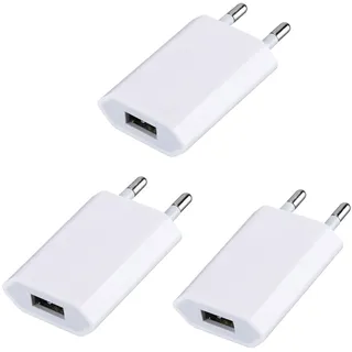 3er-Pack USB Netzteil Stecker 5V-1A - Ladegerät - Netzstecker Steckdosenadapter Ladestecker für Handy, smartwatch, Écouteurs,Jouets,Lecteur électronique