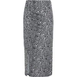 VIVANCE Midirock Damen Animalprint Schwarz/Weiß 46