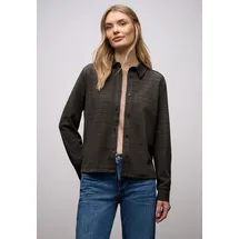 STREET ONE Karierte Jacquard Hemdbluse schwarz, 40