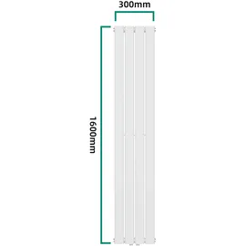 neu.haus Designheizkörper Nore Weiß 160x30cm Einlagig 540W