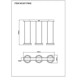 GLOBO Hängelampe Pendellampe Esszimmerlampe grau Kristalle 3 flammig CCT LED h 150 cm