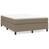 vidaXL Boxspringbett mit Matratze Taupe 140x200 cm Stoff