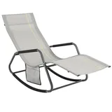 SoBuy Gartenliege 145 x 57 x 84 cm Hellgrau