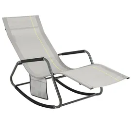 SoBuy Gartenliege 145 x 57 x 84 cm Hellgrau