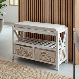 MCW MCW-C48 65 x 45 x 34 cm Sitzbank Schuhregal weiß / weiß