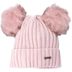 Antonio Lady Winter Hat Panda With 2 Pom Pom Beanie  pink