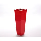 eleganteinrichten Pflanzkübel 38 x 38 x 100 cm Hochglanz Rot
