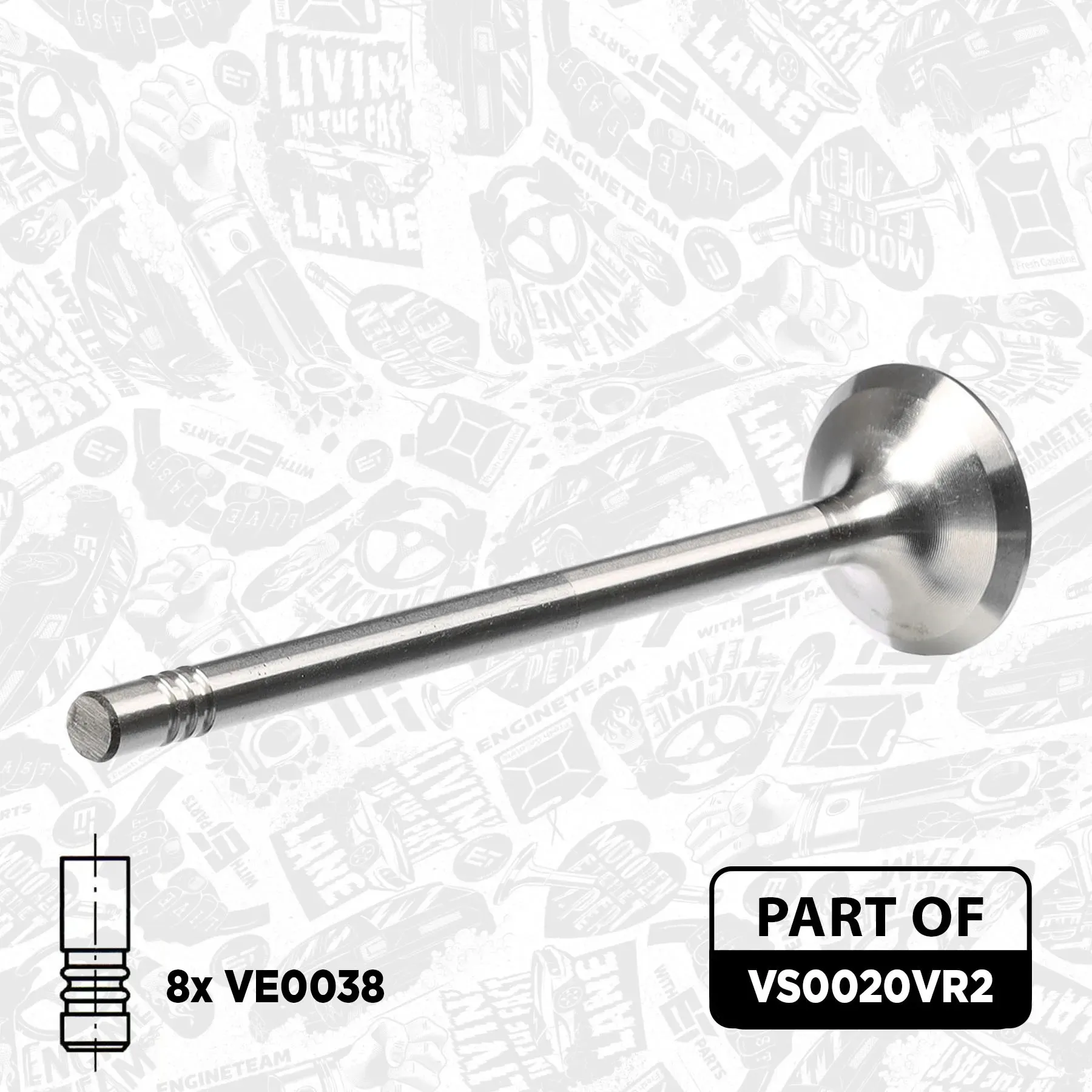 ET ENGINETEAM Ventilsatz, Einlass-/Auslassventil vs0020vr2 für VW