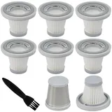 geentargetel Ersatzfilter 7 Stück Staubsauger HEPA Filter, 1 Edelstahl Vorfilter 1 Reinigungs Bürste, für Fanttik Slim V8 Mate, V10 Mate, V8 Apex Staubsauger (weiße)