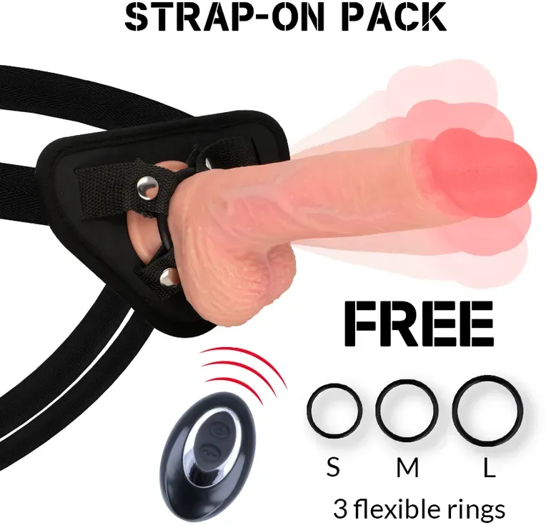 ROCKARMY - HARNESS + FLÜSSIGSILIKON VIBRATOR PREMIUM APACHE FERNBEDIENUNG 20.5 CM -O- 4.62 CM