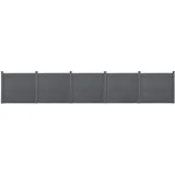 [neu.holz] Lamellenzaun 770 x 165 cm Grau/WPC