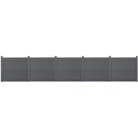 [neu.holz] Lamellenzaun 770 x 165 cm Grau/WPC