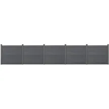 [neu.holz] Lamellenzaun 770 x 165 cm Grau/WPC