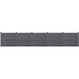 [neu.holz] Lamellenzaun 770 x 165 cm Grau/WPC